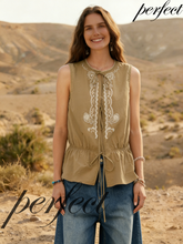 Bohemian style retro embroidered vest