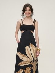 Women's Printed Spaghetti-Strap Maxi Dress