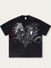 Black washed finish with "Extraordinary Heart" graphic print