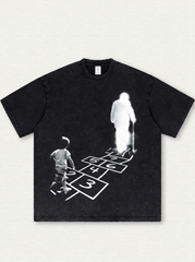 Black Washed T-Shirt with "Years" Print