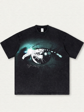 Black washed T-shirt with "Soul's Eye" print