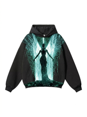 Men's 300g Heavyweight Hoodie with Angel Print