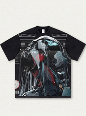 Washed Cotton Robot-Print T-Shirt