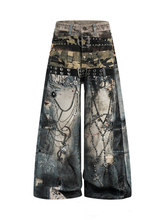 3D-printed washed denim trousers
