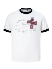 Black T-shirt with contrasting cross print