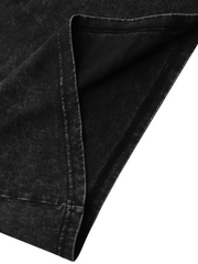Black washed T-shirt with heart print