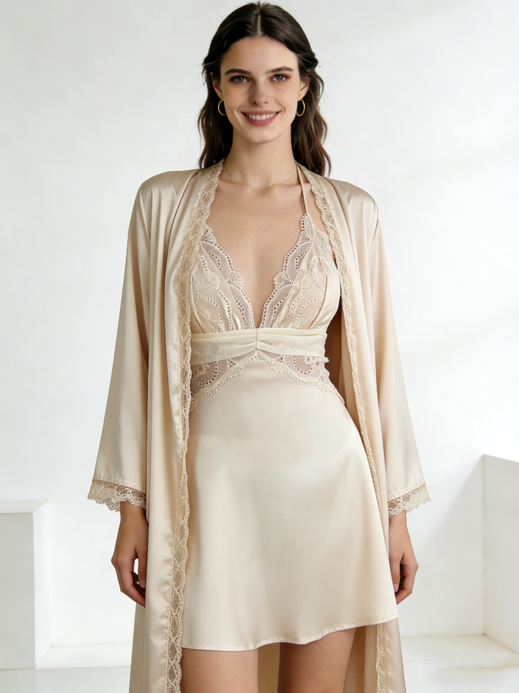 Silk pajama set (Including chest pad)