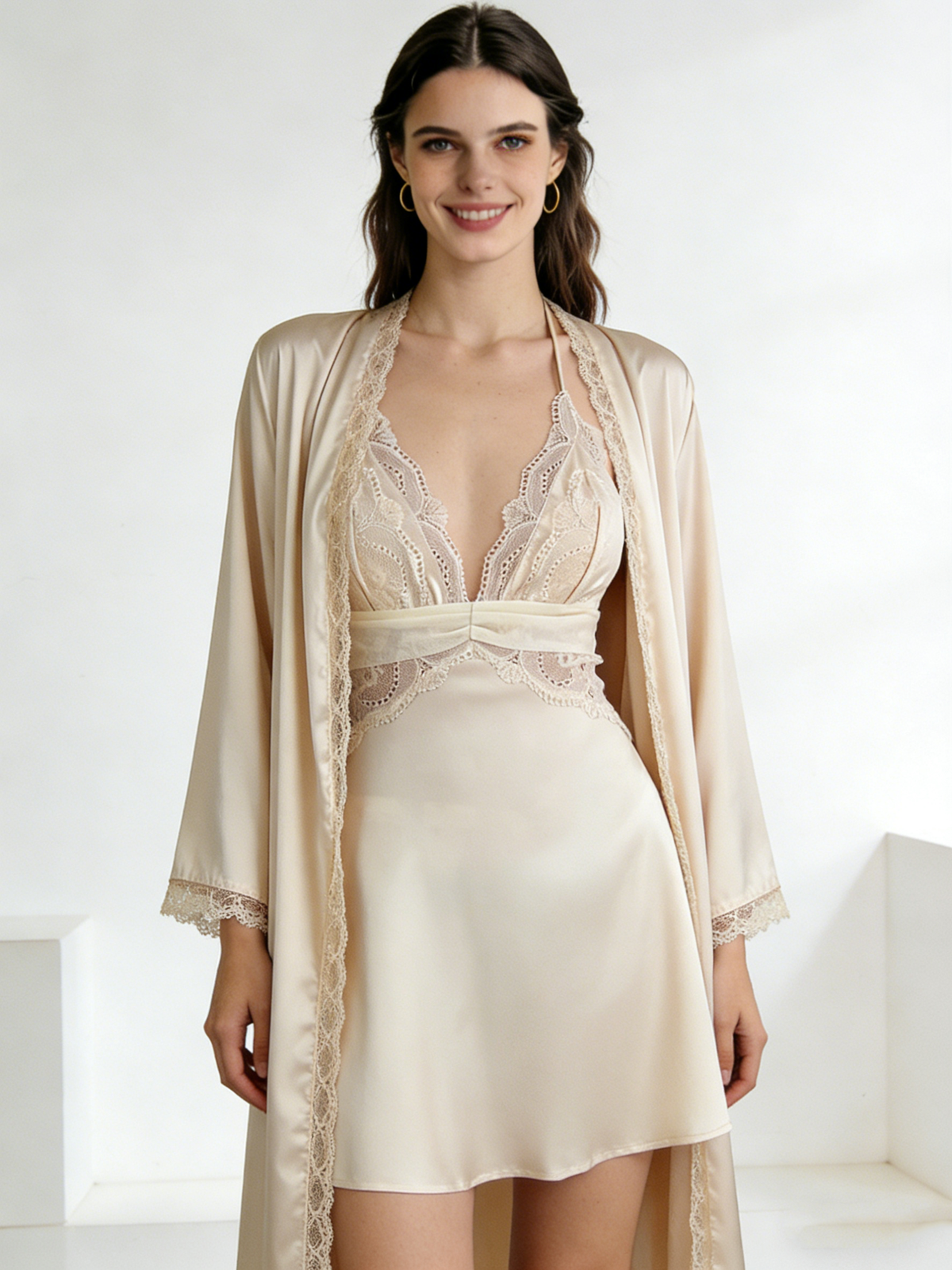 Silk pajama set (Including chest pad)