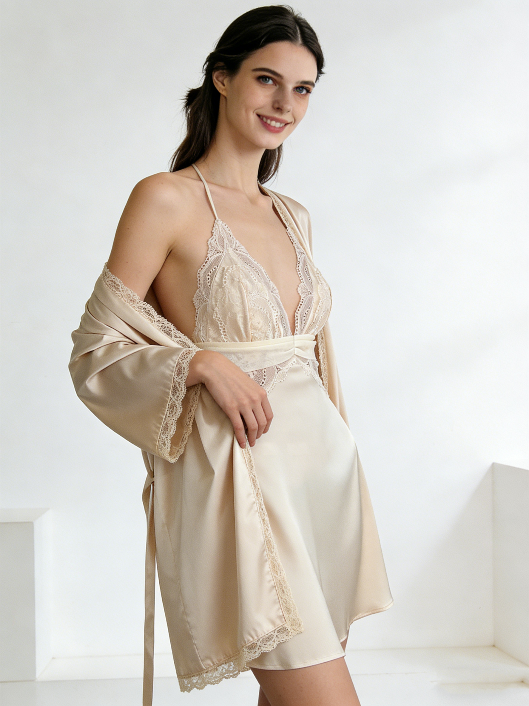 Silk pajama set (Including chest pad)