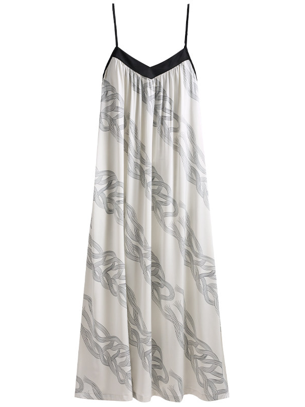 Printed halter-neck casual dress