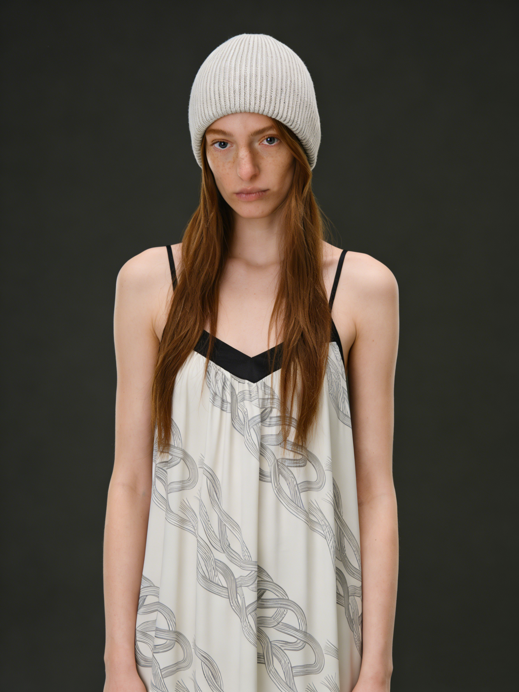 Printed halter-neck casual dress