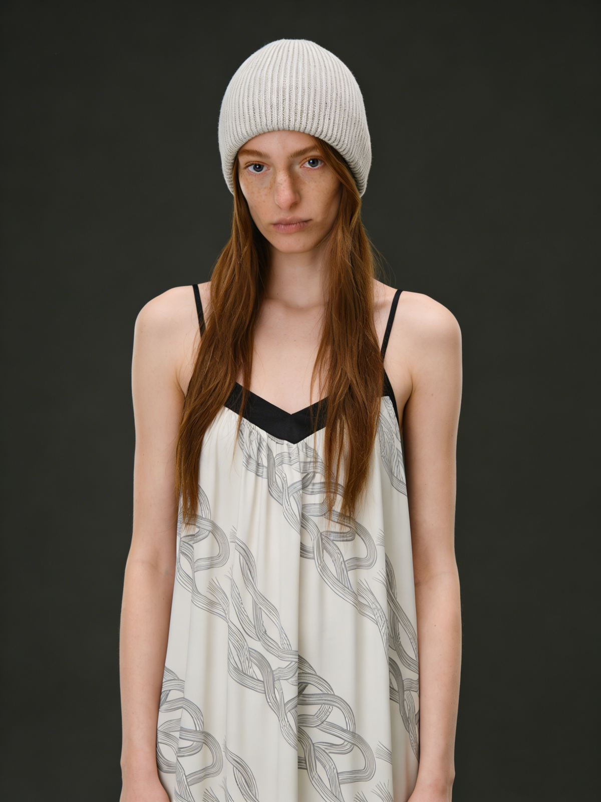 Printed halter-neck casual dress