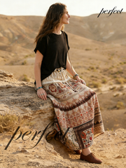 Bohemian style midi skirt