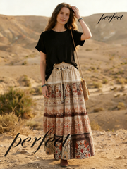 Bohemian style midi skirt