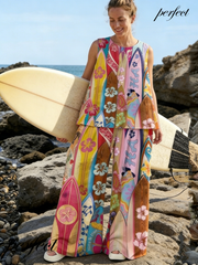 Printed Linen Resort Casual Set