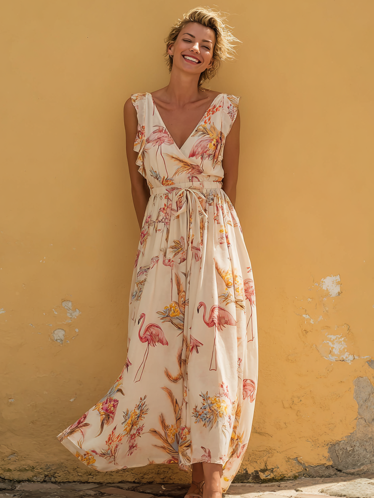 Women's Printed Spaghetti-Strap Dress