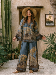 Women's Faux-Denim Casual Set