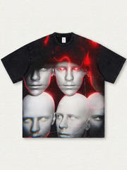 AI-printed washed T-shirt