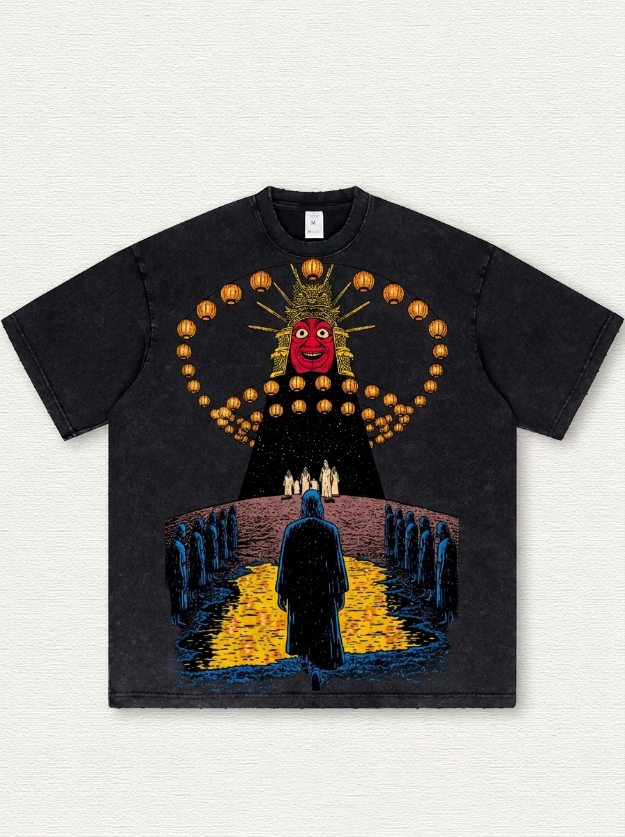 Black Washed T-Shirt with "Dedication" Print
