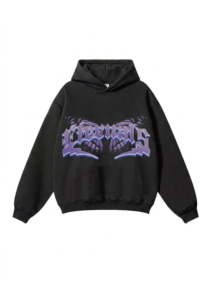 Men's 300g Heavyweight Letter-Print Hoodie