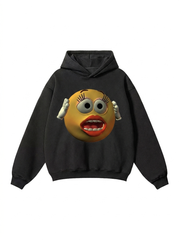 Black sweatshirt with abstract graphic print