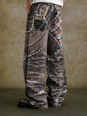 Distressed jeans with 3D printing