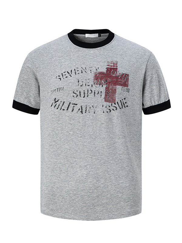 Black T-shirt with contrasting cross print