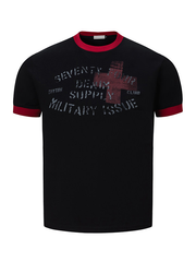 Black T-shirt with contrasting cross print
