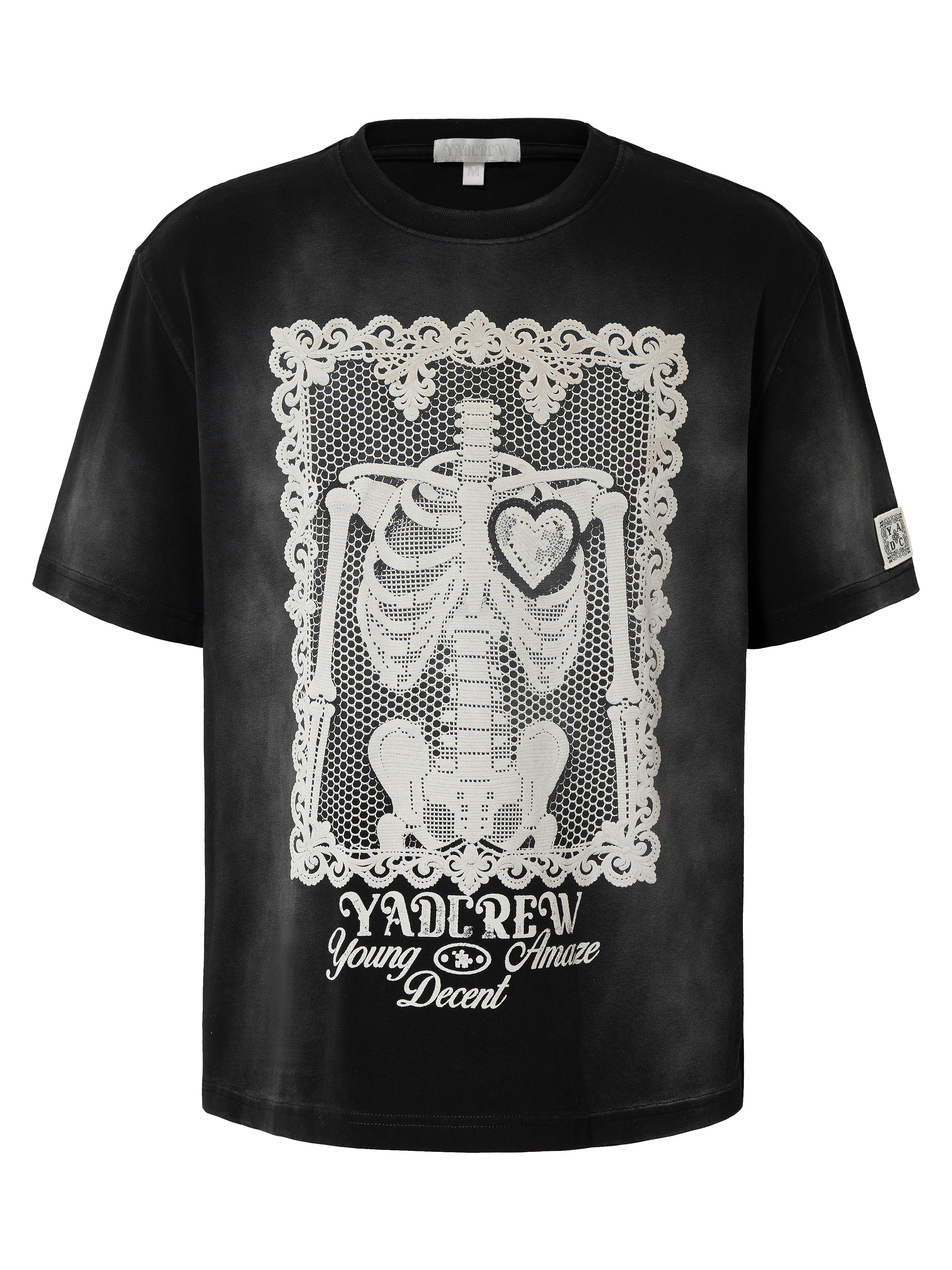 Lace Skull Casual T-Shirt